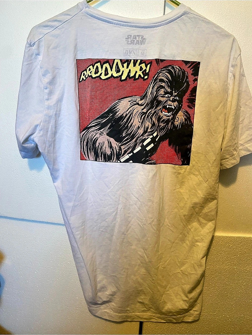 Zara Star Wars Chewbacca Graphic T-Shirt White & Red Size Medium